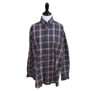 Stetson Men's Button Down Shirt M Medium Plaid Pattern Western Cowboy Gray